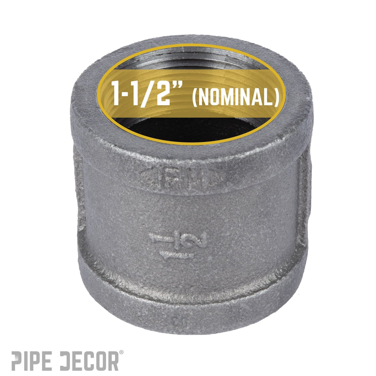 1 1/2 in. Black Coupling by PIPE DECOR