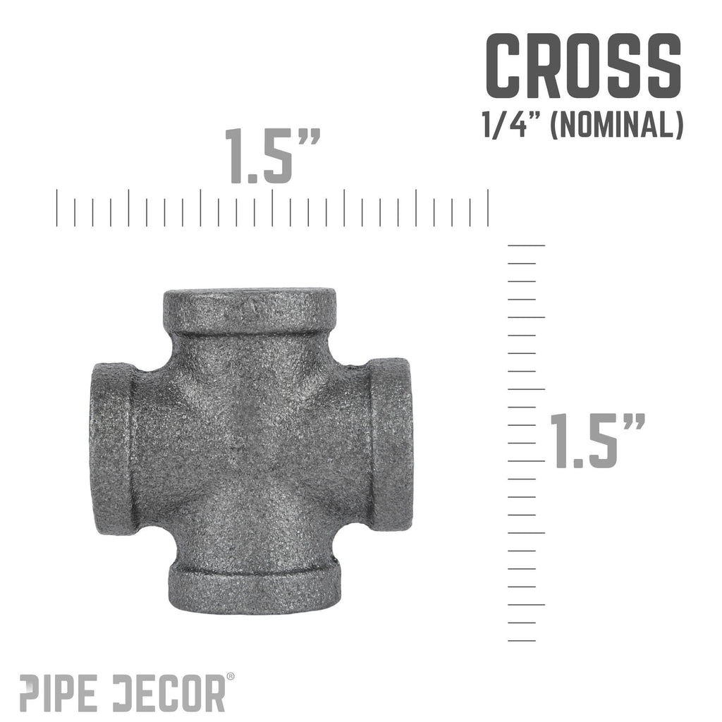 1/4 in. Black Cross by PIPE DECOR