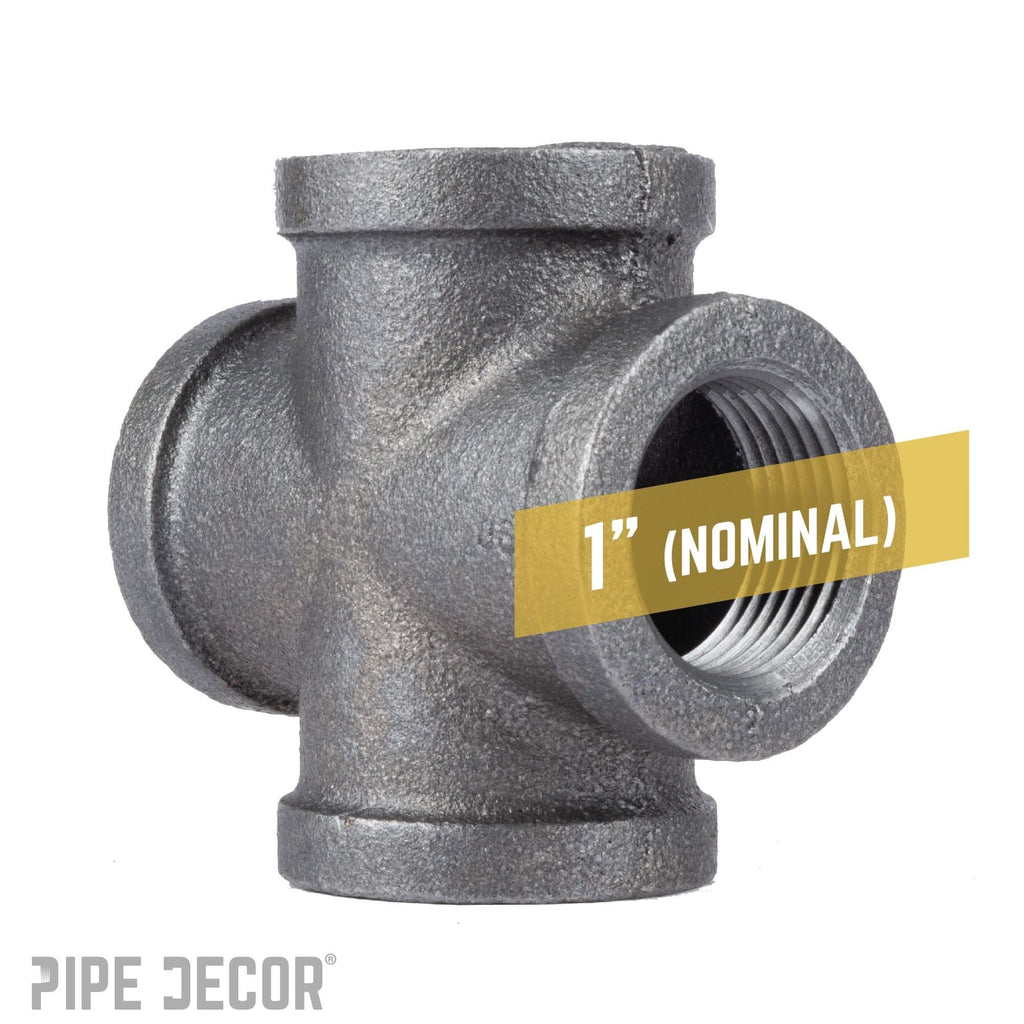 1 in. Black Cross by PIPE DECOR