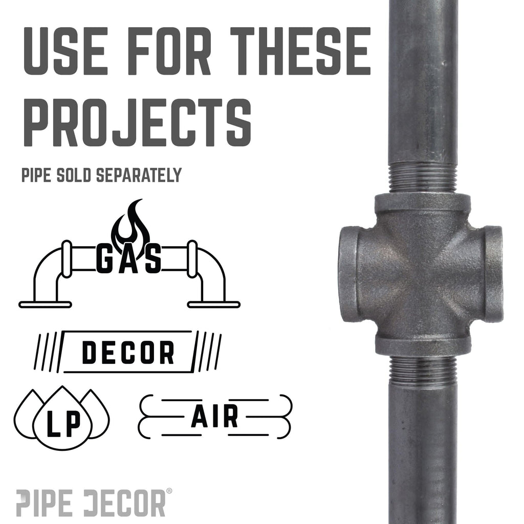 1 in. Black Cross by PIPE DECOR