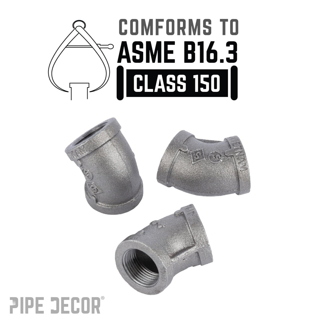 3/4 in. Black 45 Degree Elbow by PIPE DECOR