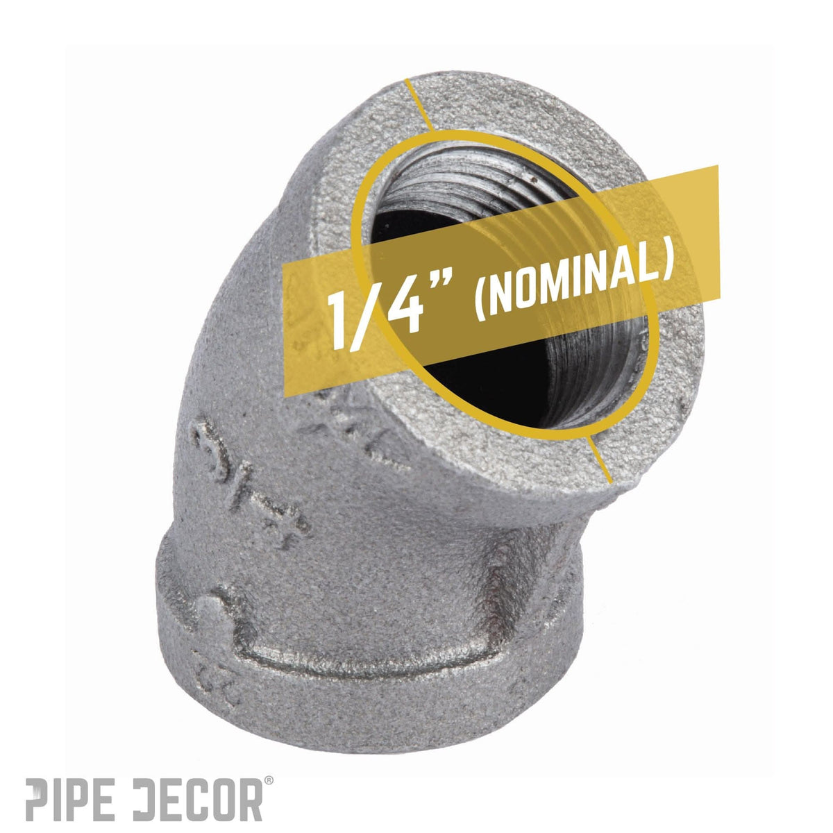 3/4 in. Black 45 Degree Elbow by PIPE DECOR