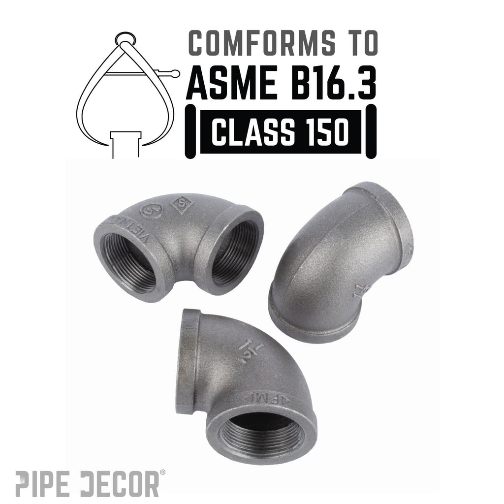 1 1/2 in. Black 90 Degree Elbow by PIPE DECOR