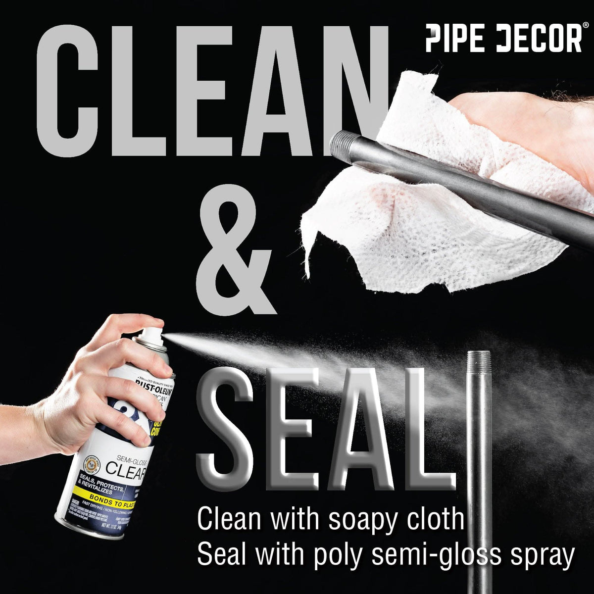 1/2 in. Black 90 Degree Elbow by PIPE DECOR