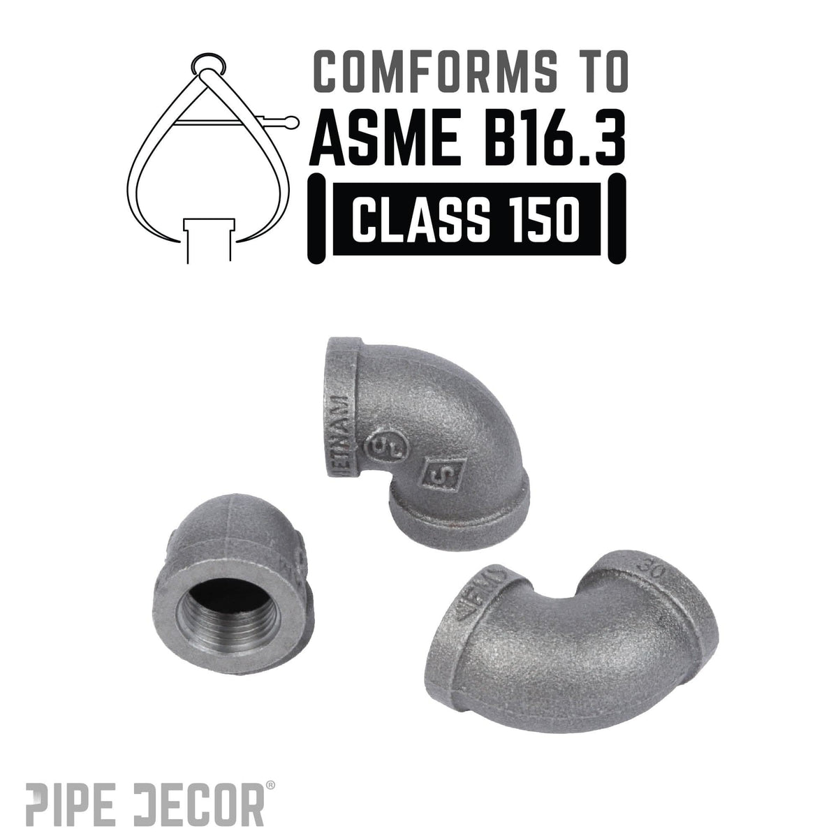 1/4 in. Black 90 Degree Elbow by PIPE DECOR