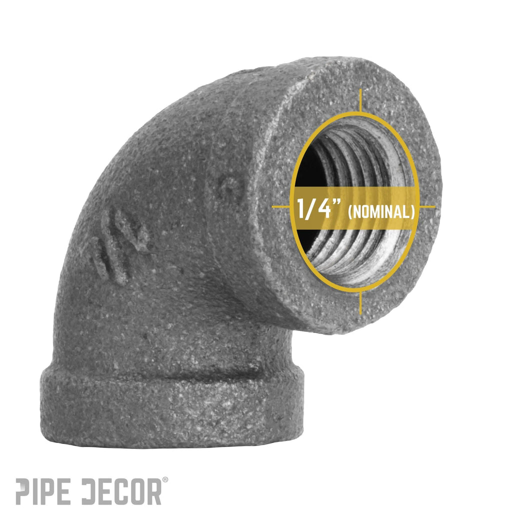 1/4 in. Black 90 Degree Elbow by PIPE DECOR