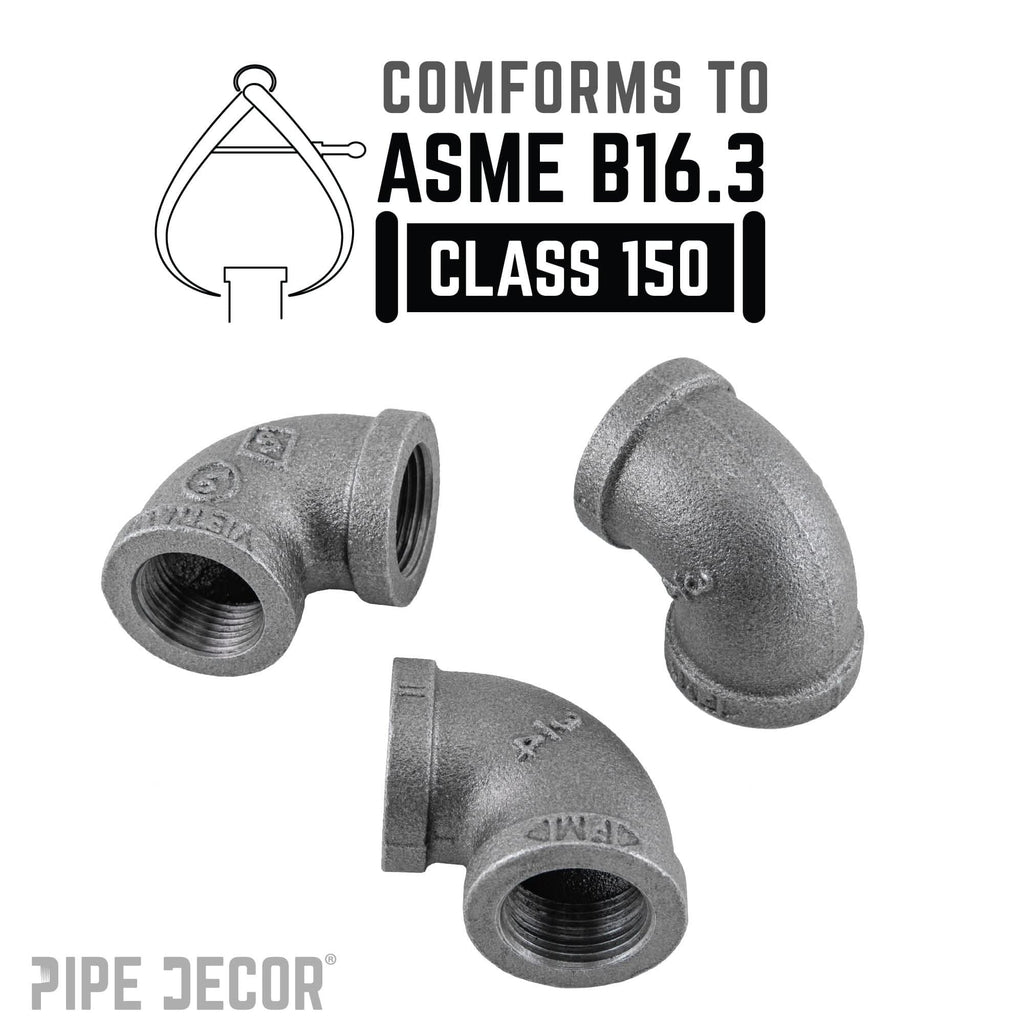 3/4 in. Black 90 Degree Elbow by PIPE DECOR