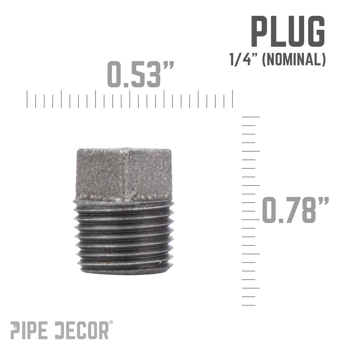 1/4 in. Black Plug by PIPE DECOR