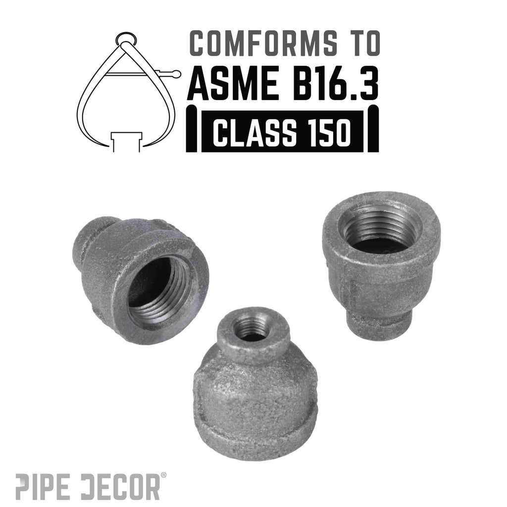 1/2 in. x 1/8 in. Black Reducing Coupling by PIPE DECOR