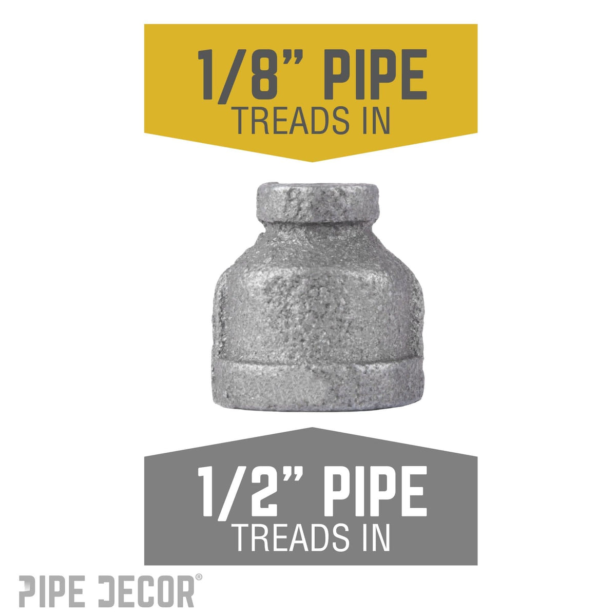 1/2 in. x 1/8 in. Black Reducing Coupling by PIPE DECOR