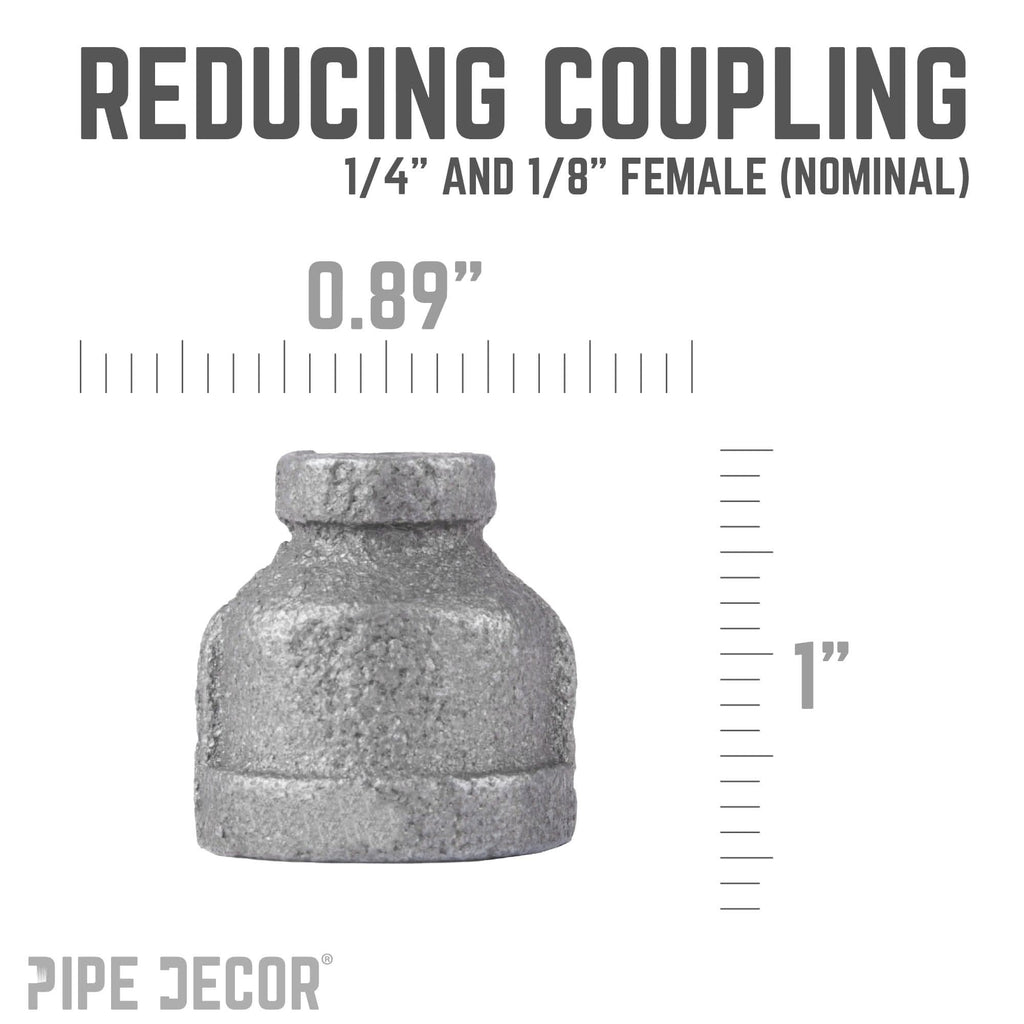 1/4 in. x 1/8 in. Black Reducing Coupling by PIPE DECOR