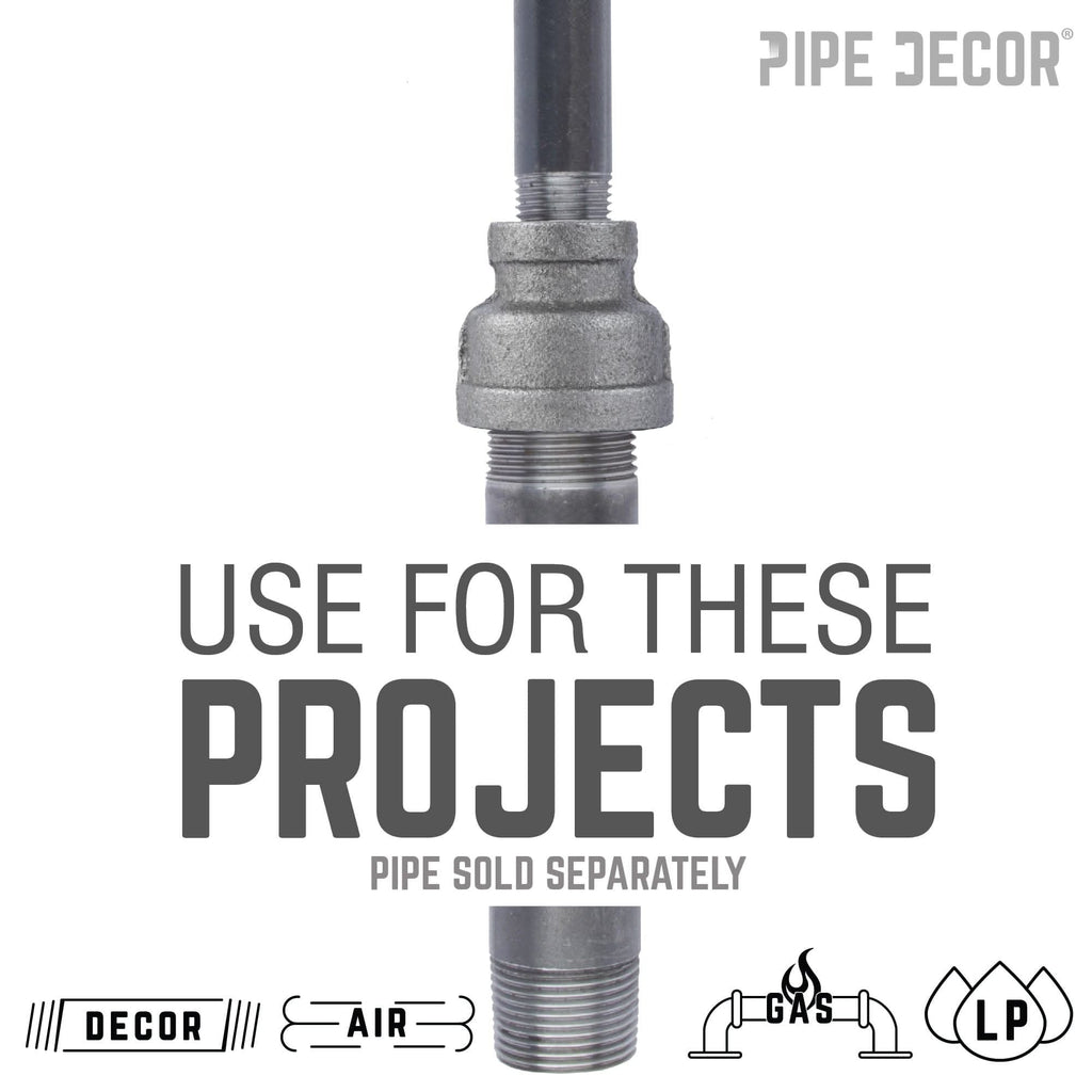 2 in. x 1 in. Black Reducing Coupling by PIPE DECOR