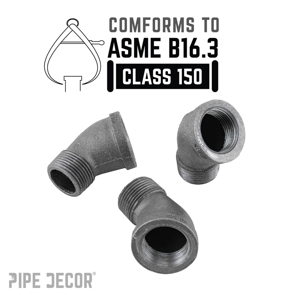 1/2 in. Black 45 Degree Street Elbow by PIPE DECOR