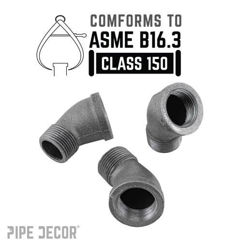1/2 in. Black 45 Degree Street Elbow by PIPE DECOR