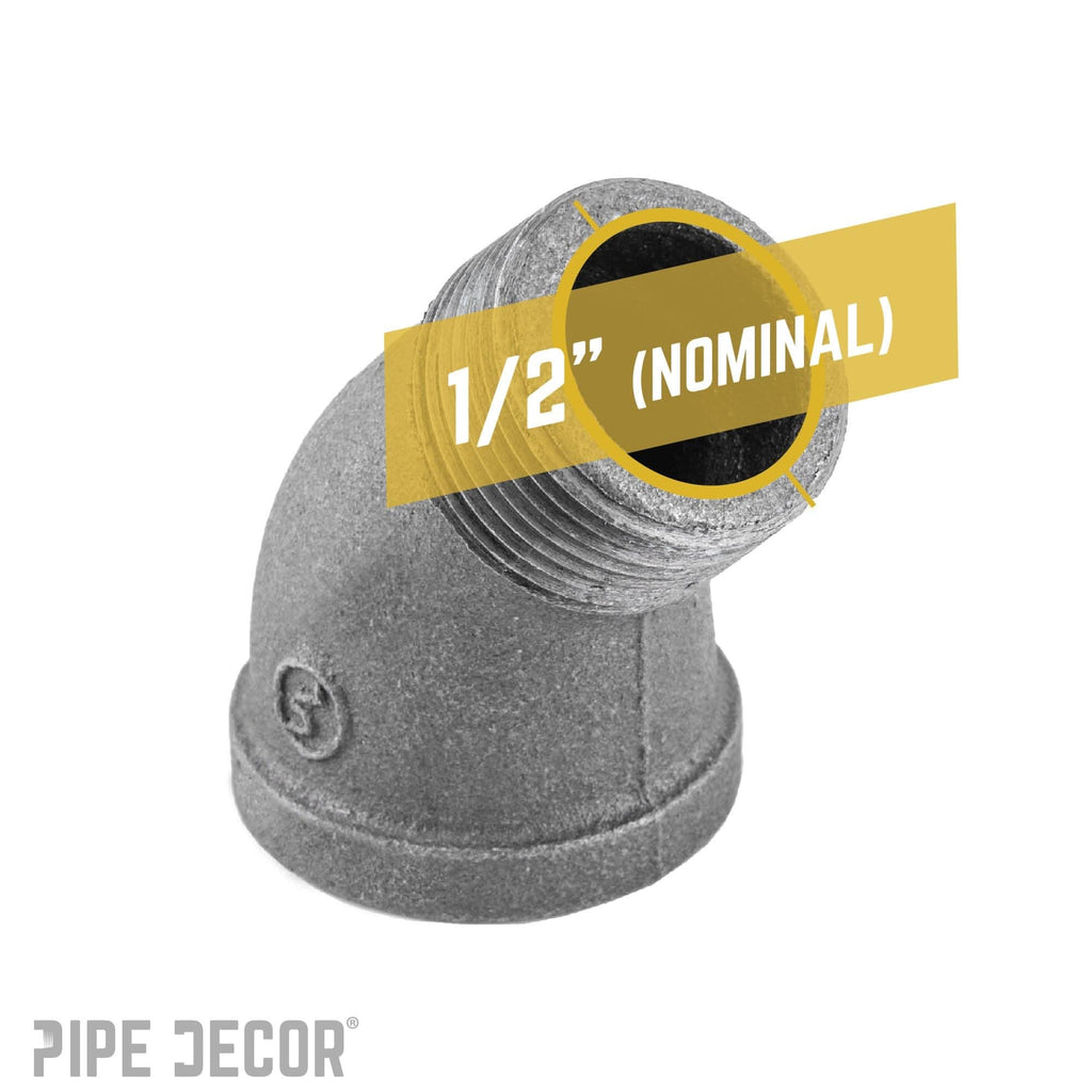 1/2 in. Black 45 Degree Street Elbow by PIPE DECOR