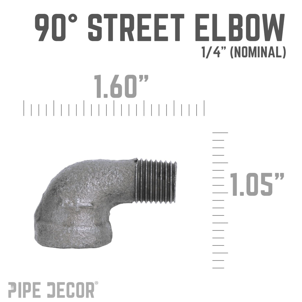 1/4 in. Black 90 Degree Street Elbow by PIPE DECOR