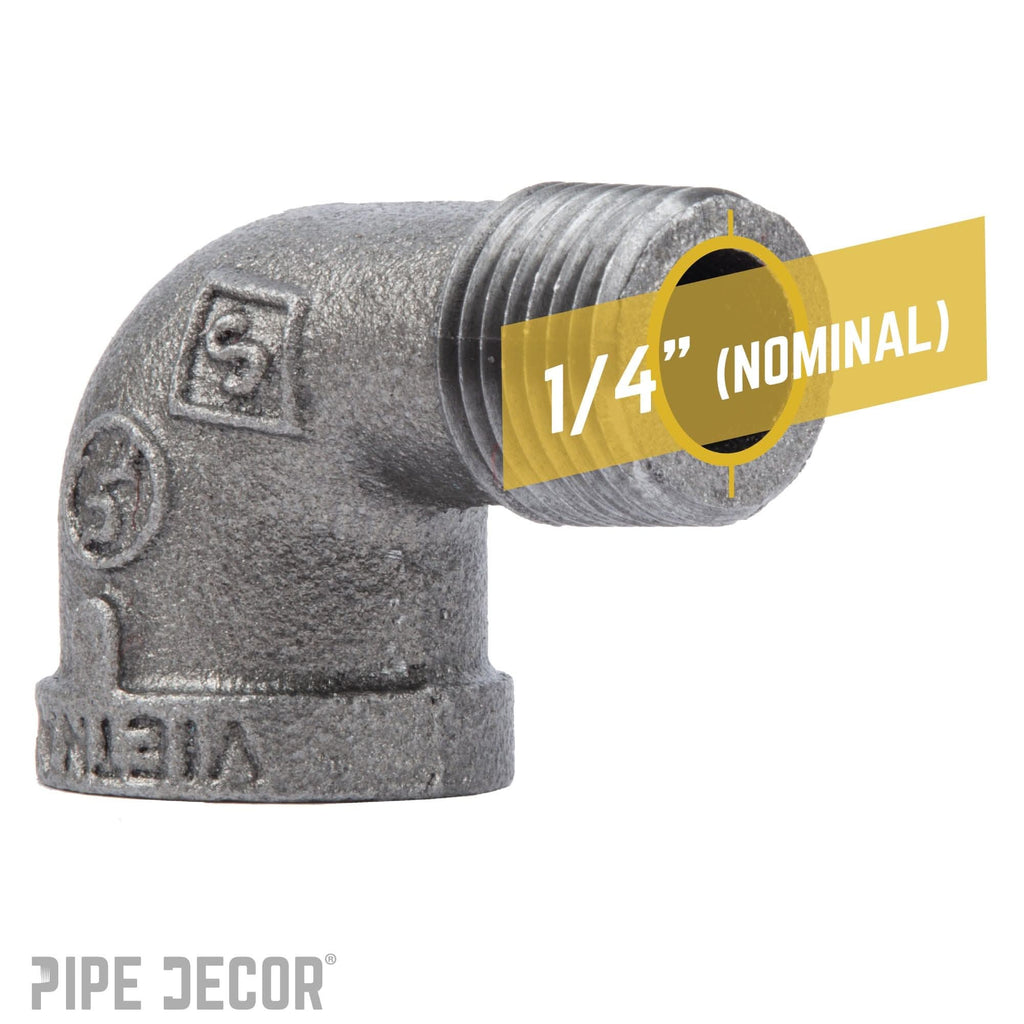 1/4 in. Black 90 Degree Street Elbow by PIPE DECOR