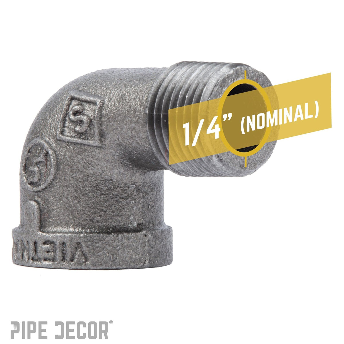 1/4 in. Black 90 Degree Street Elbow by PIPE DECOR
