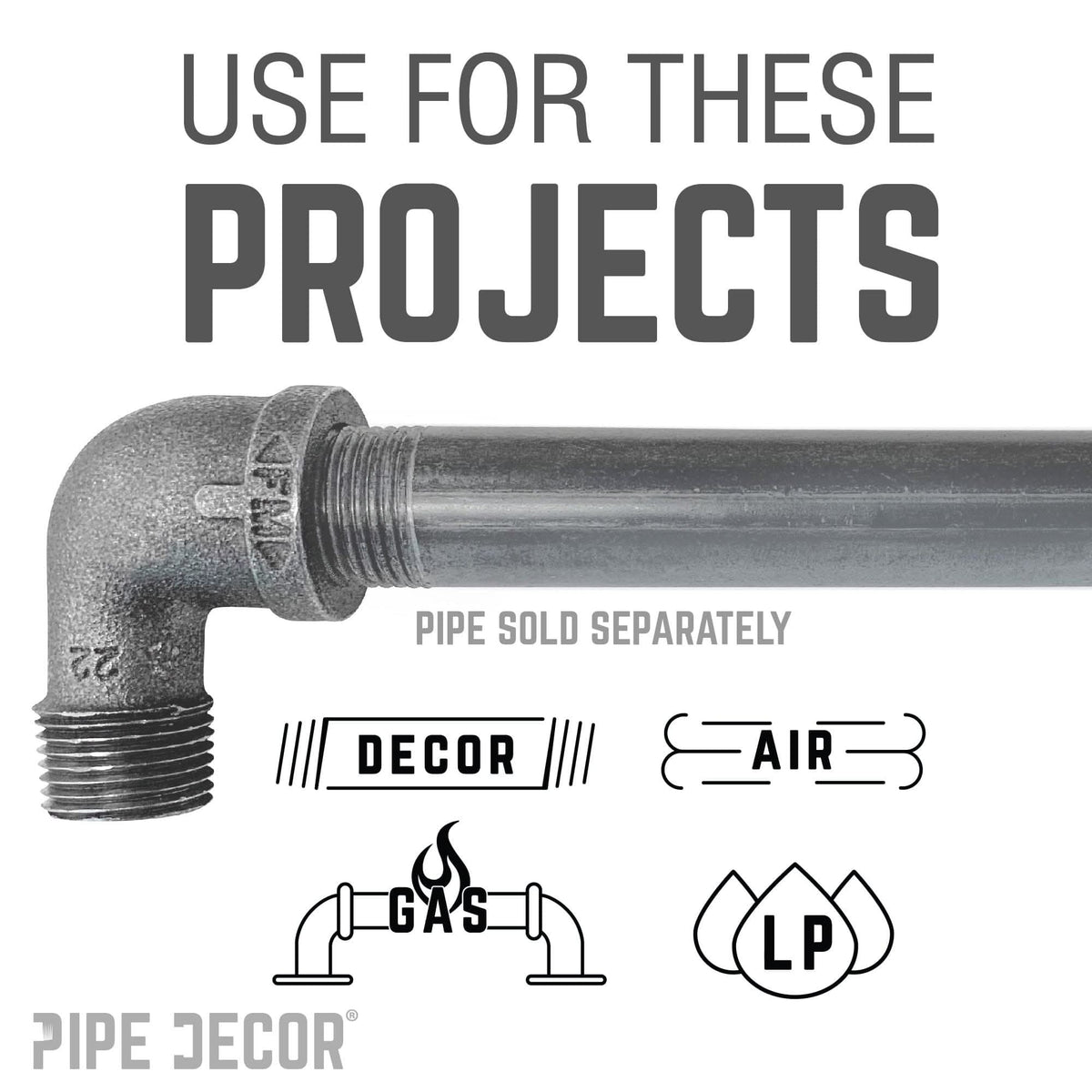 1/4 in. Black 90 Degree Street Elbow by PIPE DECOR