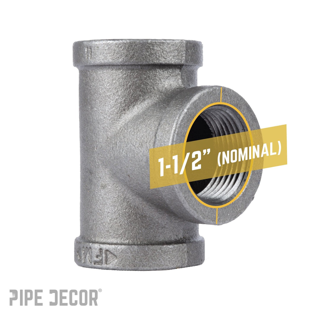 1 1/2 in. Black Tee by PIPE DECOR
