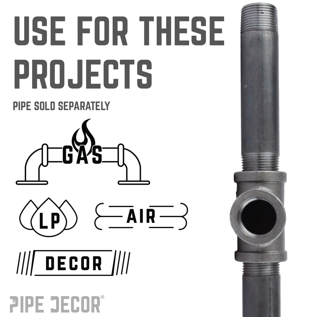 1 1/2 in. Black Tee by PIPE DECOR