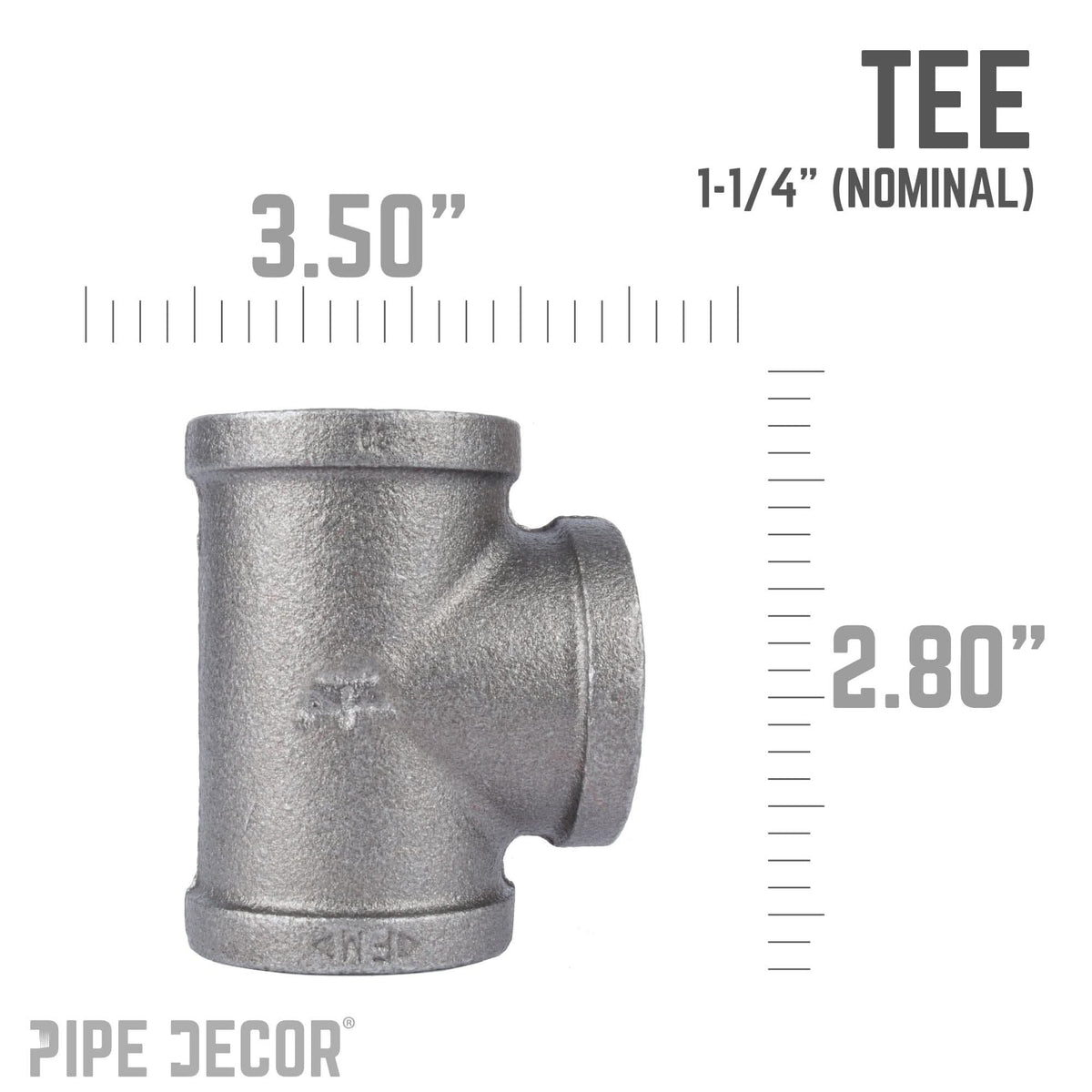 1 1/4 in. Black Tee by PIPE DECOR