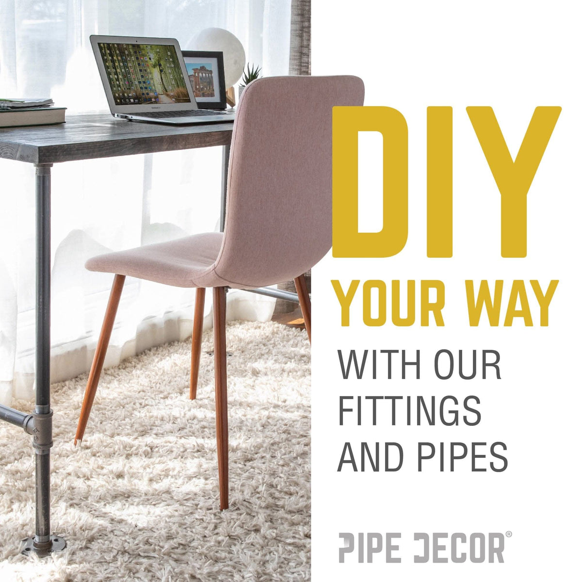 2 in. Black Tee by PIPE DECOR