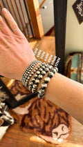 STERLING SILVER PEARL STRETCH BRACELET by The Sterling Spur