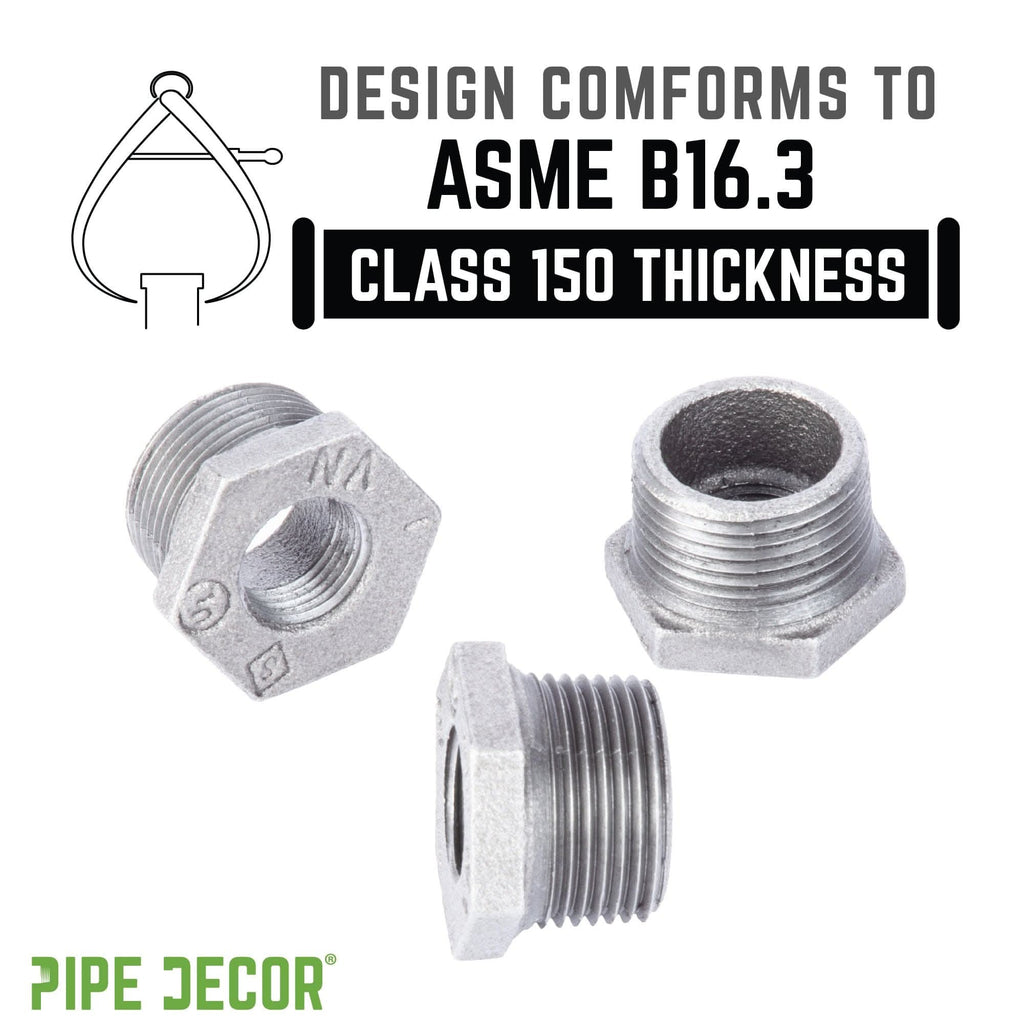 1 1/4 in. x 1 in. Galvanized Iron Bushing by PIPE DECOR