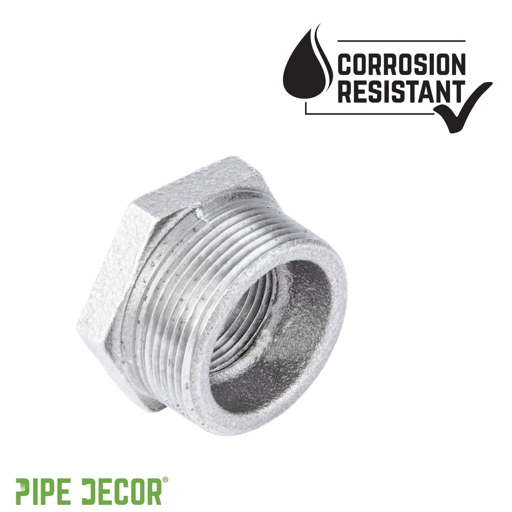 1 1/4 in. x 1 in. Galvanized Iron Bushing by PIPE DECOR
