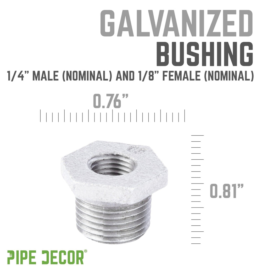 1/4 in. x 1/8 in. Galvanized Iron Bushing by PIPE DECOR