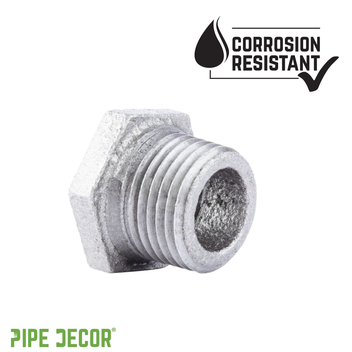 1/4 in. x 1/8 in. Galvanized Iron Bushing by PIPE DECOR