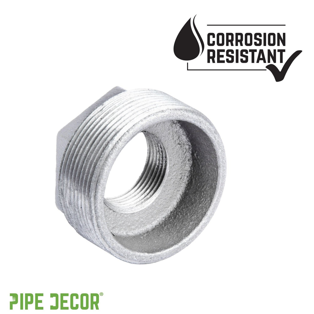2 in. x 1 in. Galvanized Iron Bushing by PIPE DECOR