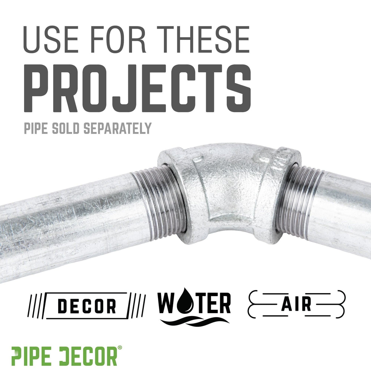 2 in. Galvanized Iron 45 Degree Elbow by PIPE DECOR