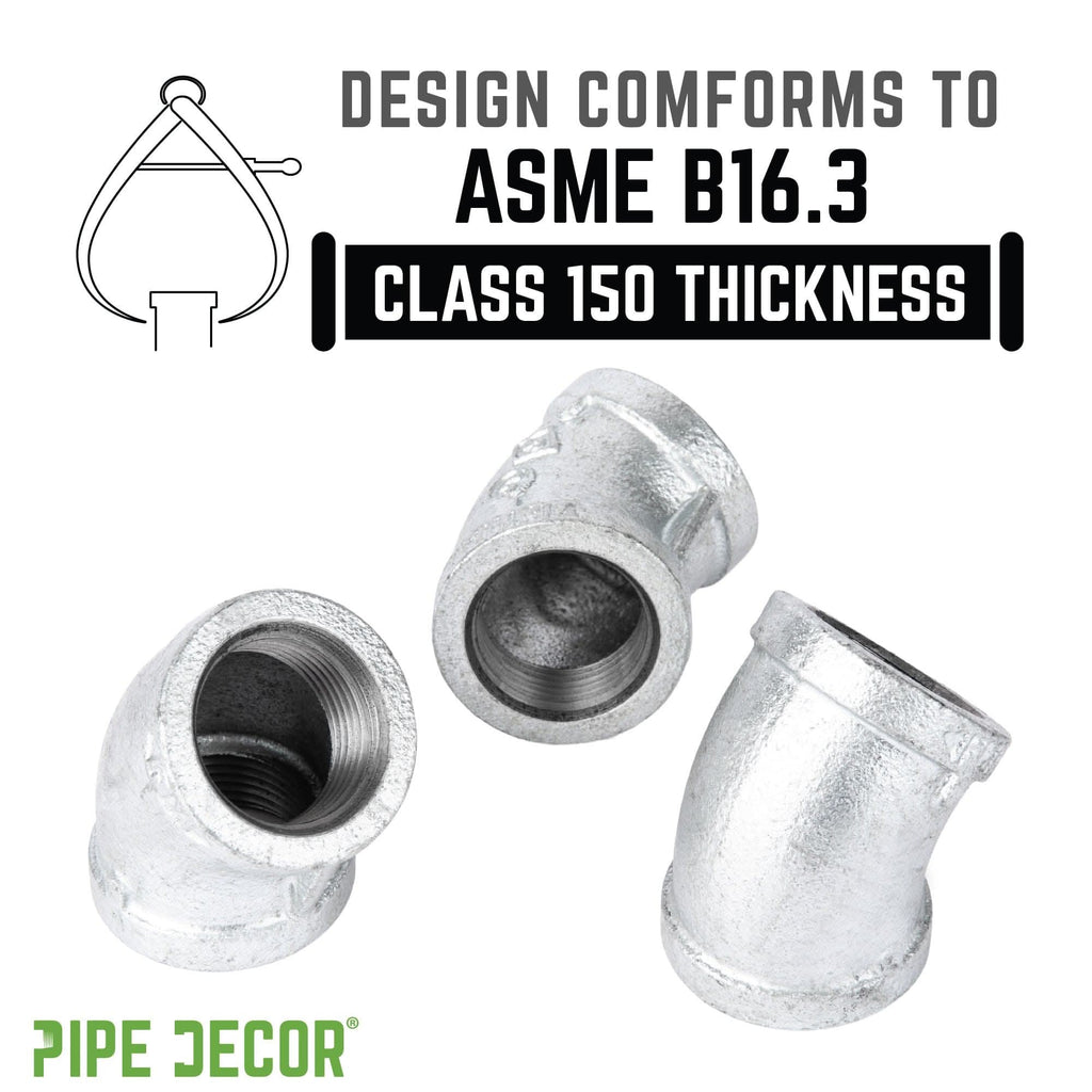 3/4 in. Galvanized Iron 45 Degree Elbow by PIPE DECOR