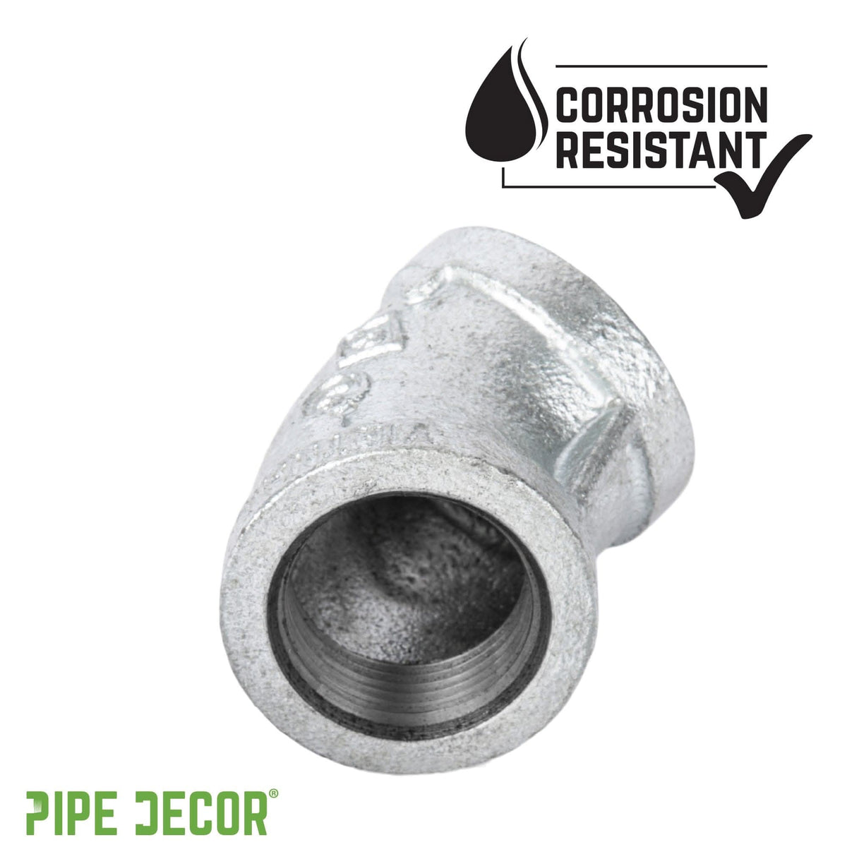 3/4 in. Galvanized Iron 45 Degree Elbow by PIPE DECOR
