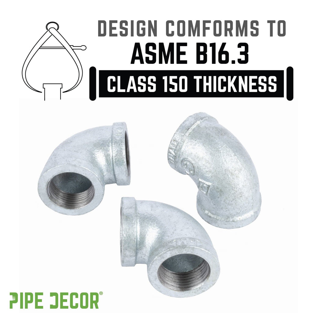 1 1/4 in. Galvanized Iron 90 Degree Elbow by PIPE DECOR
