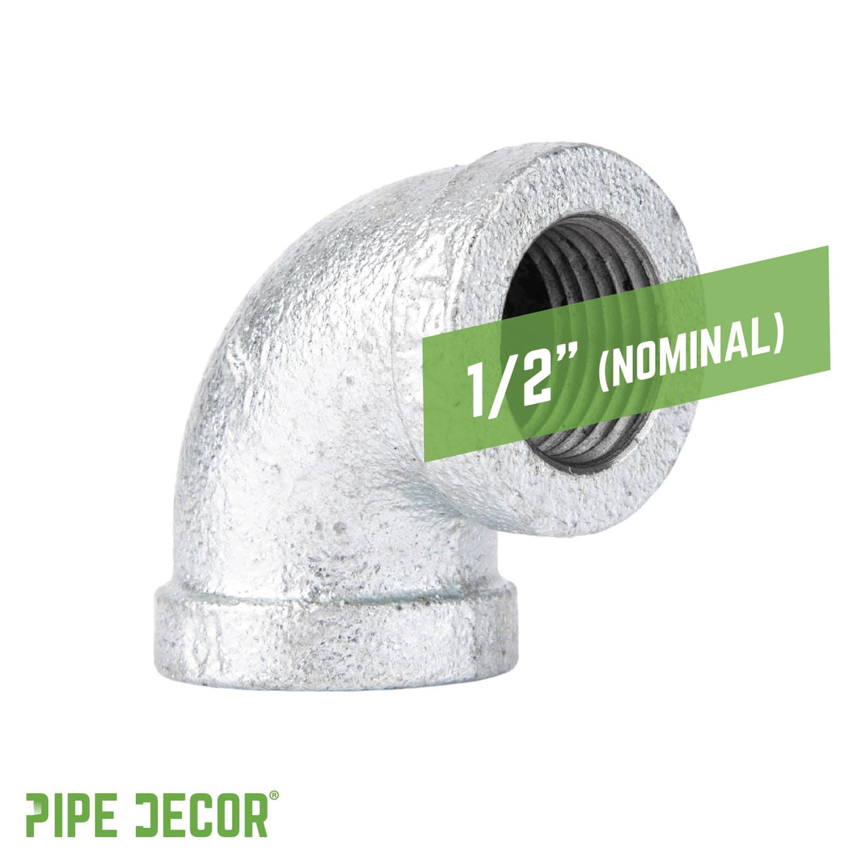 1/2 in. Galvanized Iron 90 Degree Elbow by PIPE DECOR