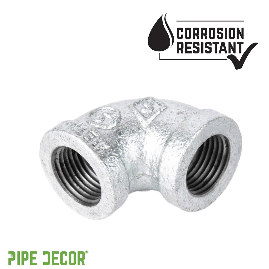 1/2 in. Galvanized Iron 90 Degree Elbow by PIPE DECOR