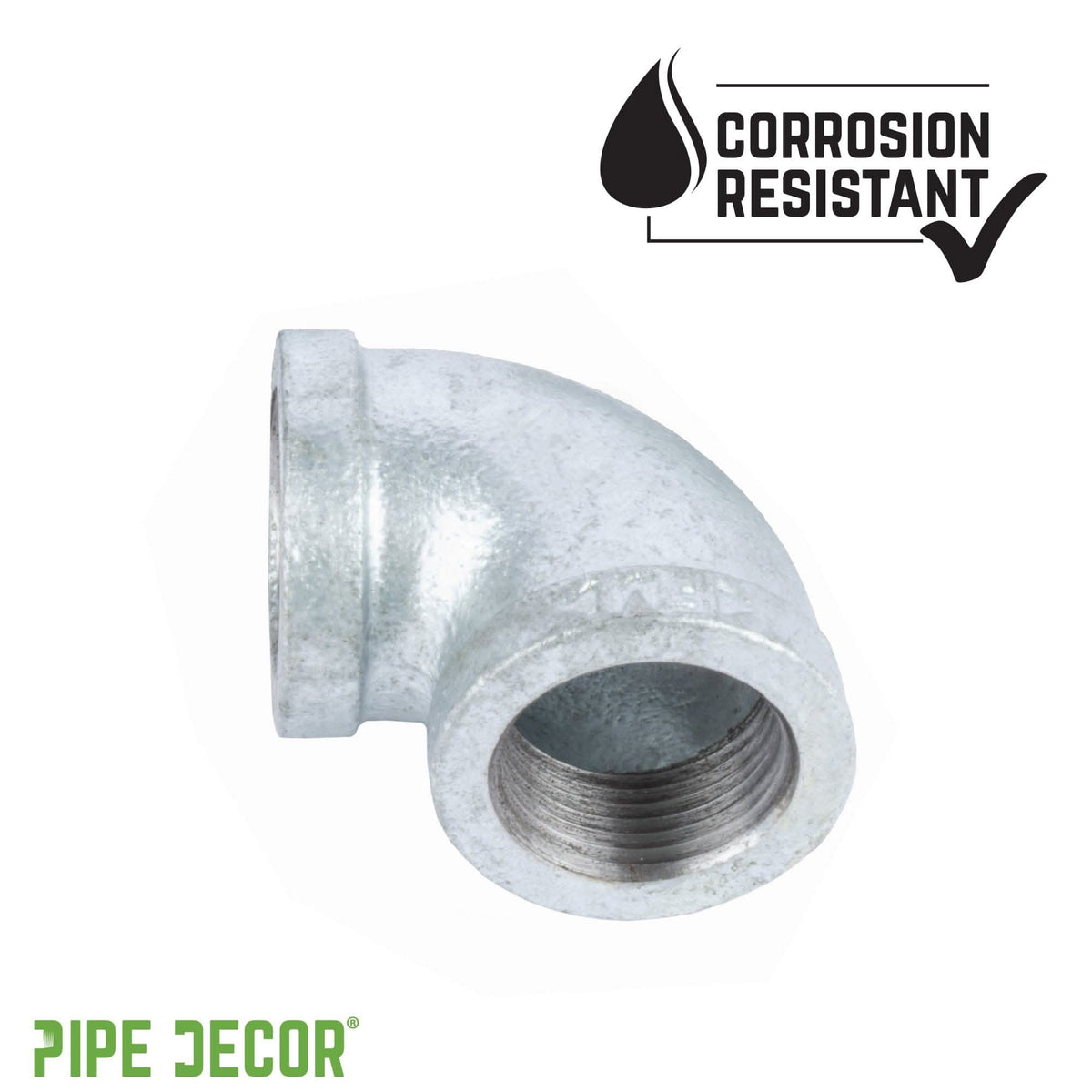 3/4 in. Galvanized Iron 90 Degree Elbow by PIPE DECOR
