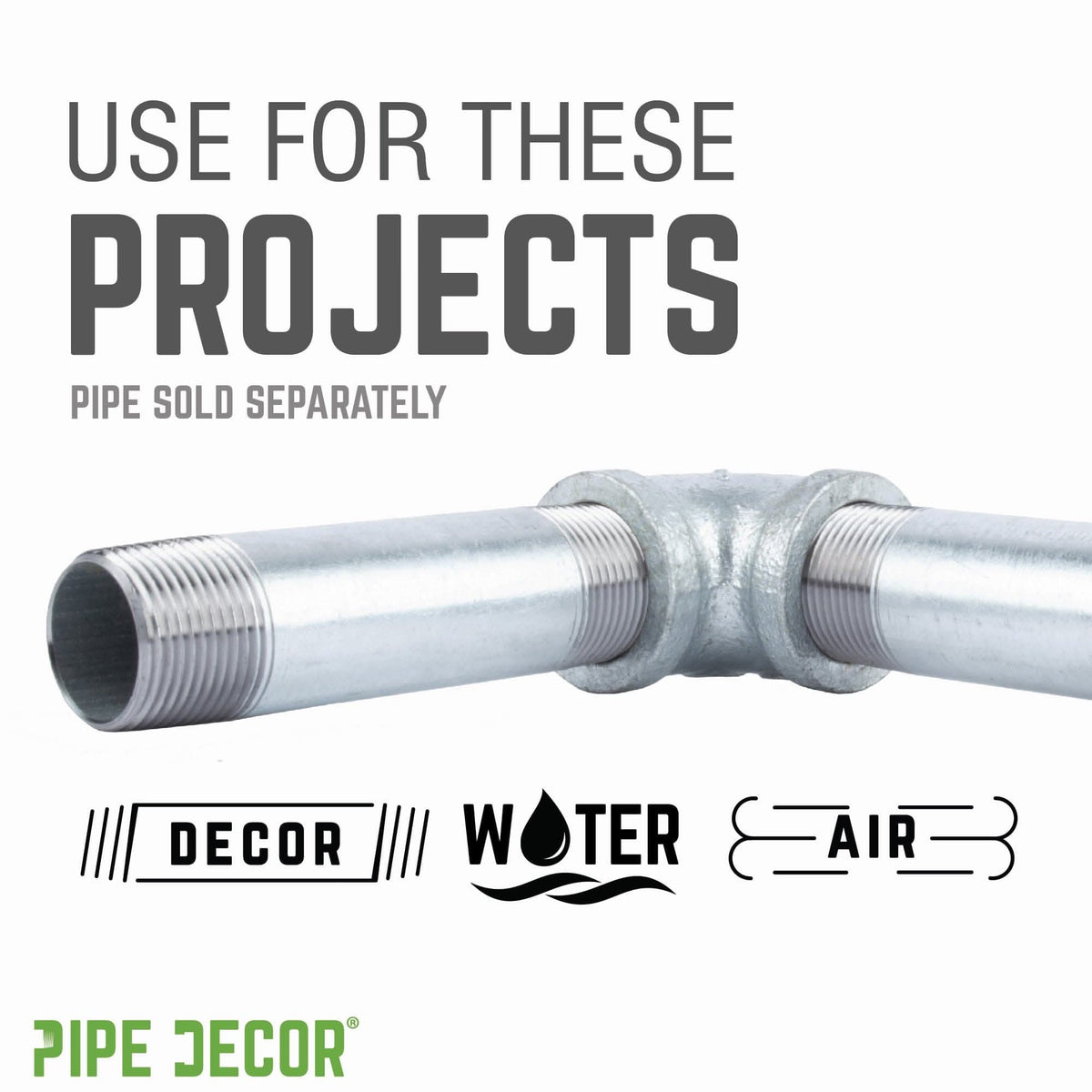 3/4 in. Galvanized Iron 90 Degree Elbow by PIPE DECOR