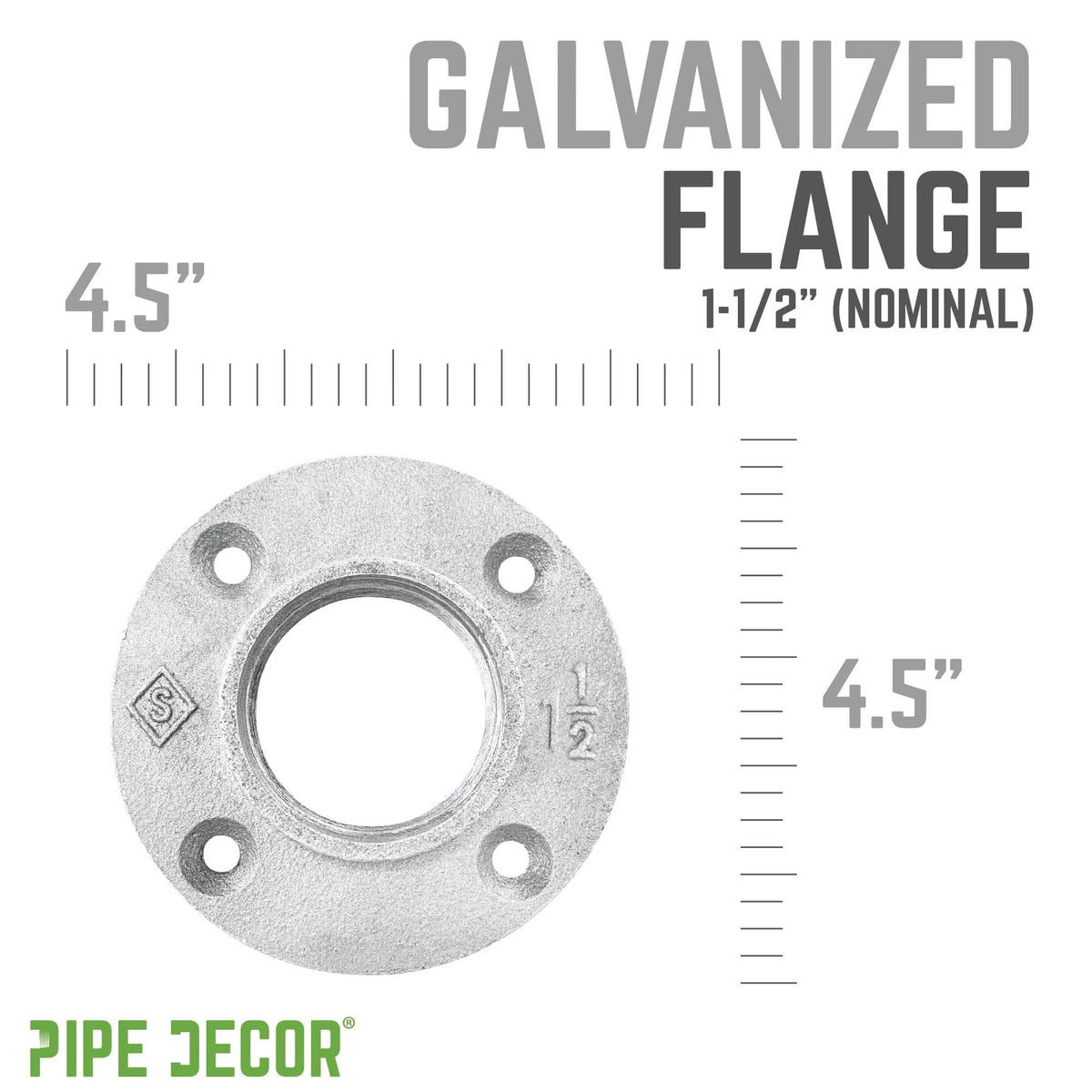 1 1/2 in. Galvanized Iron Floor Flange by PIPE DECOR