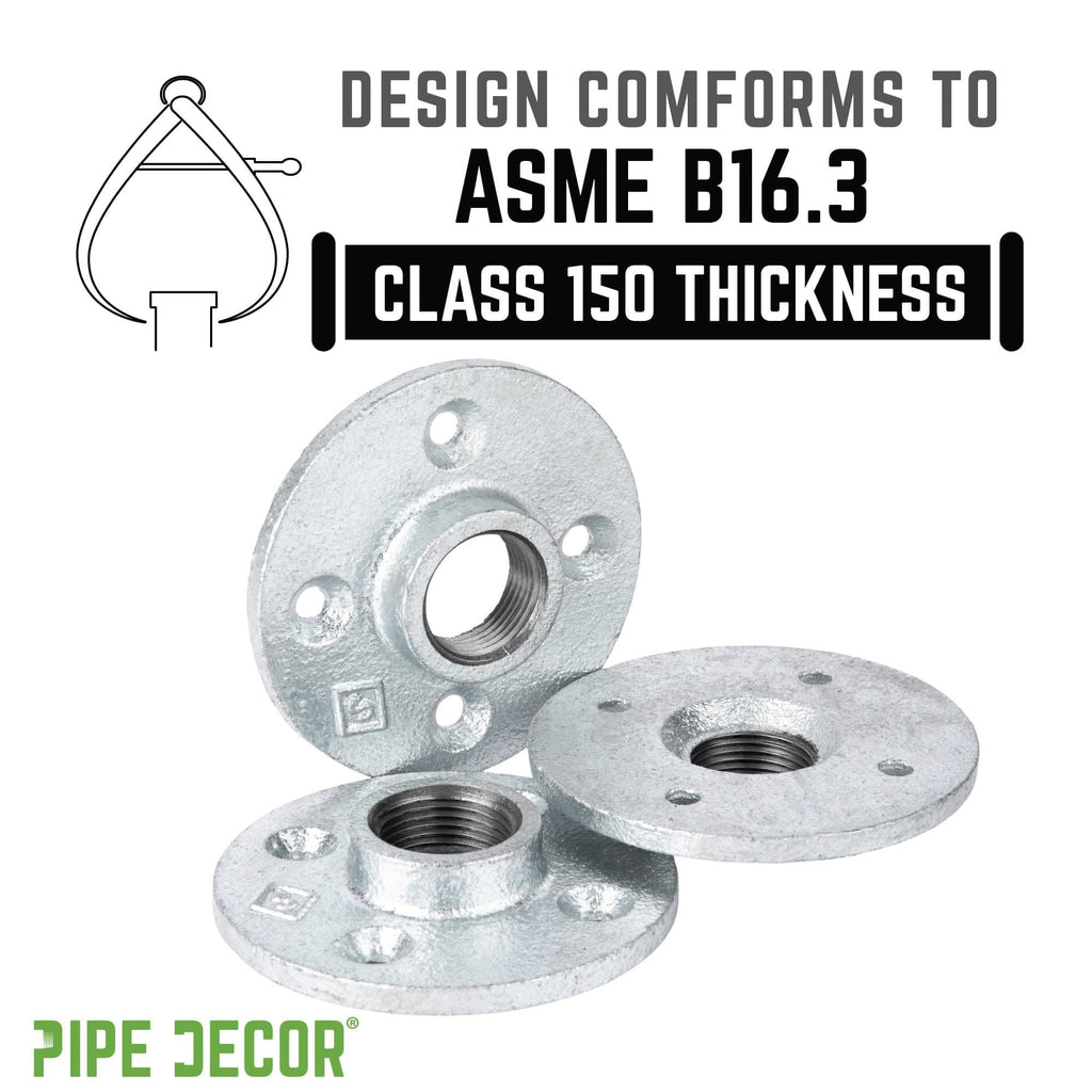 1/2 in. Galvanized Iron Floor Flange by PIPE DECOR