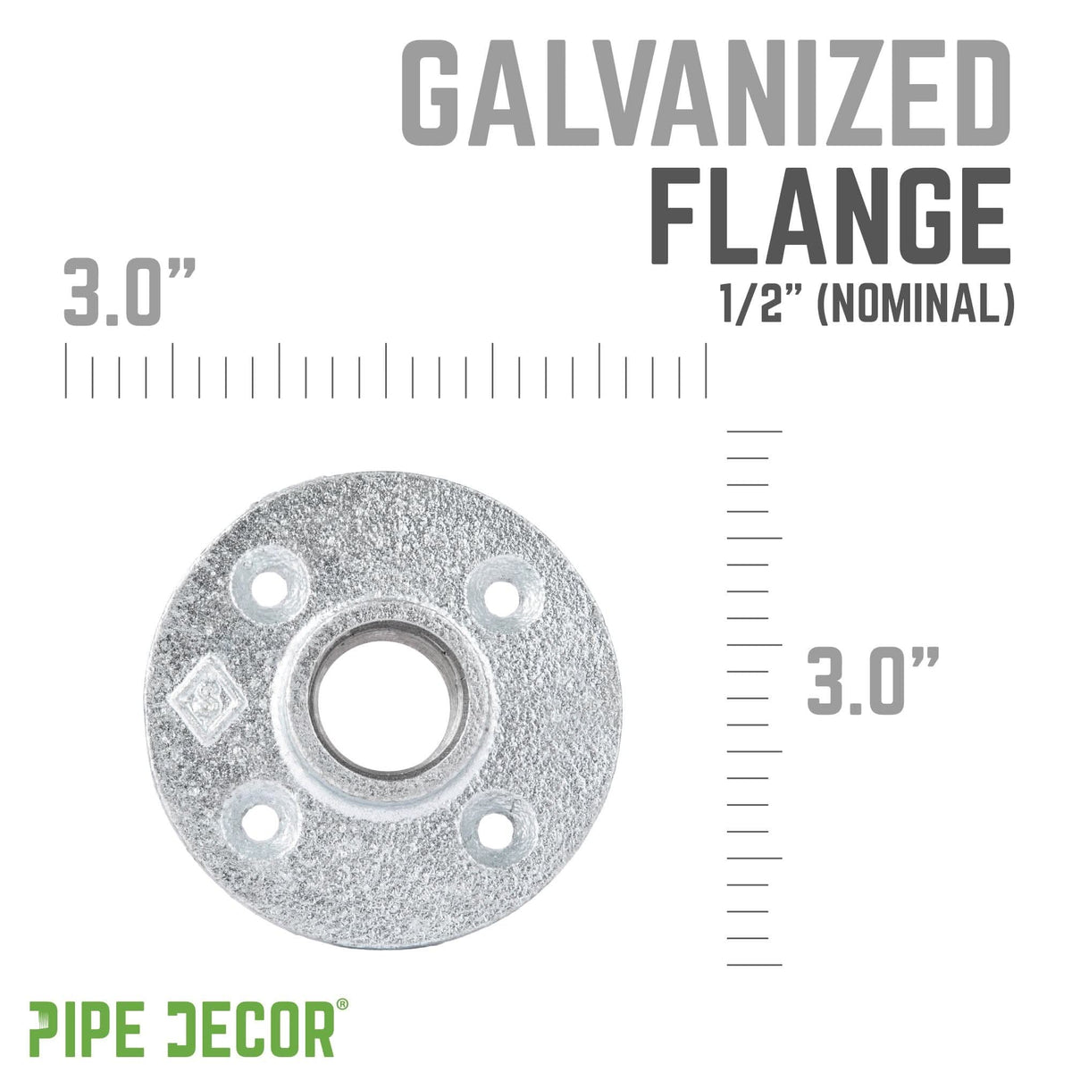 1/2 in. Galvanized Iron Floor Flange by PIPE DECOR