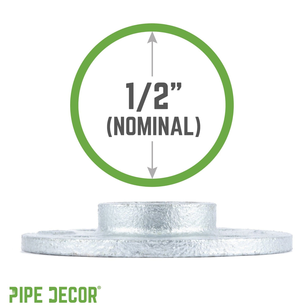 1/2 in. Galvanized Iron Floor Flange by PIPE DECOR