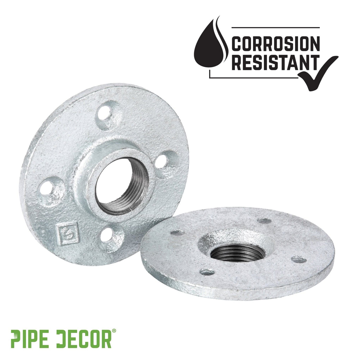 1/2 in. Galvanized Iron Floor Flange by PIPE DECOR