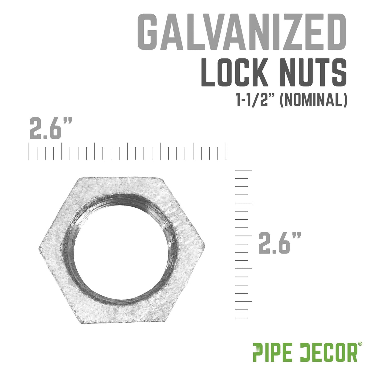 1 1/2 in. Galvanized Iron Locknut by PIPE DECOR