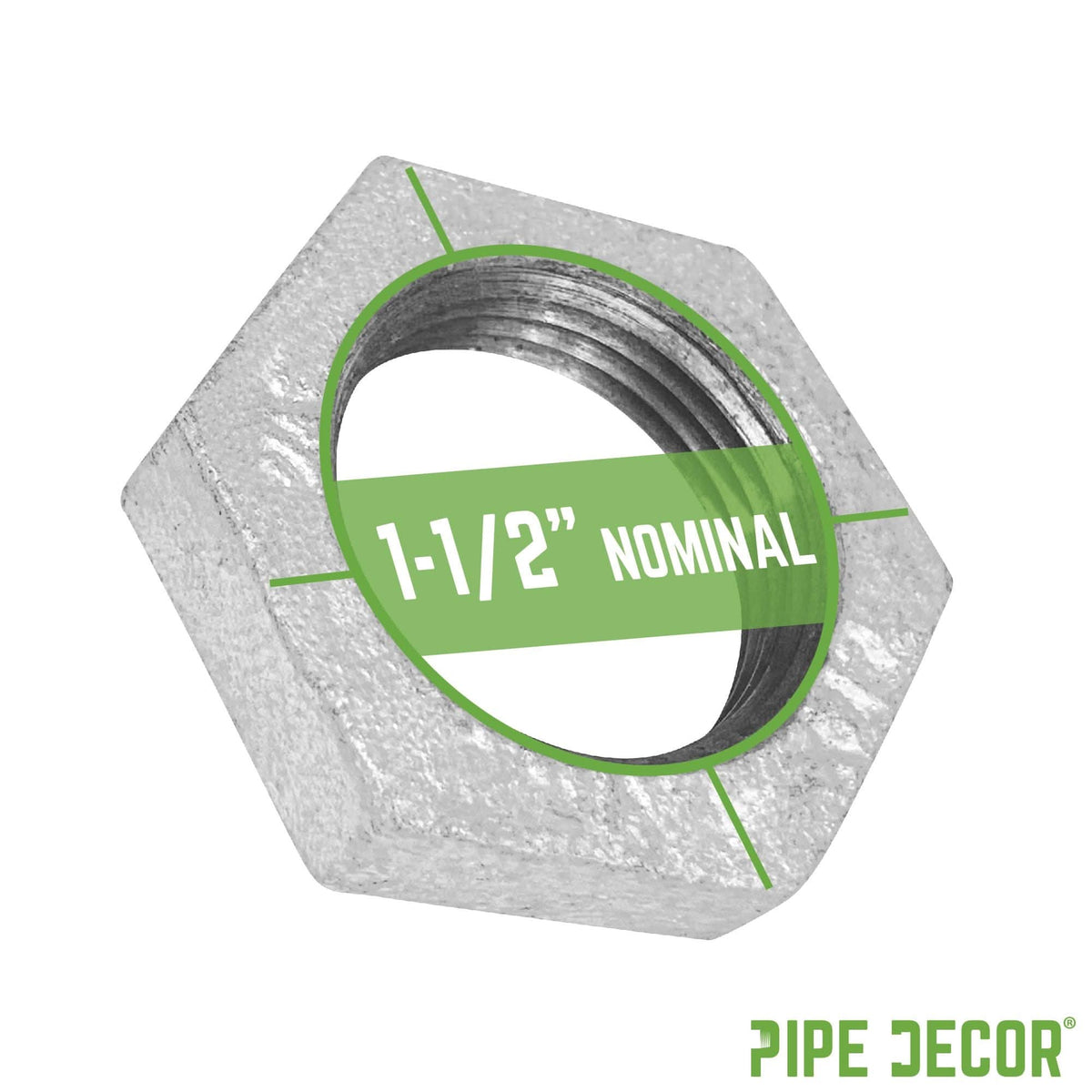 1 1/2 in. Galvanized Iron Locknut by PIPE DECOR