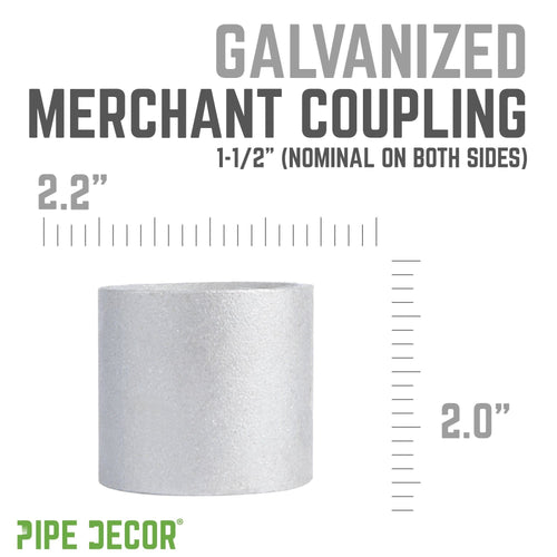 1 1/2 in. Galvanized Steel Merchant Coupling by PIPE DECOR