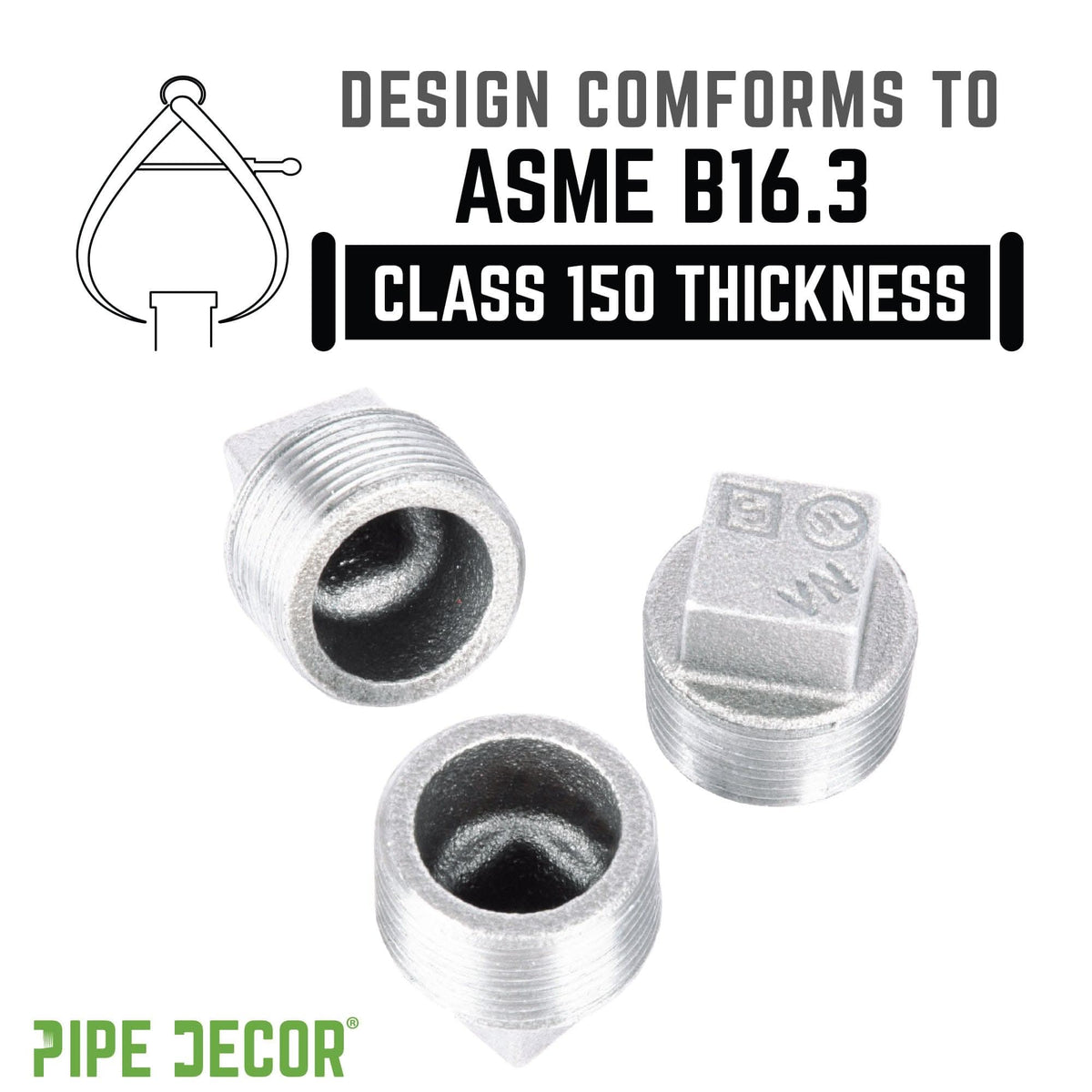1/4 in. Galvanized Iron Plug by PIPE DECOR